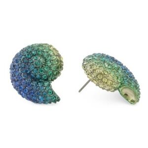 BETSEY JOHNSON MERMAID JEWEL CRYSTAL SEASHELL  EARRINGS  NEW